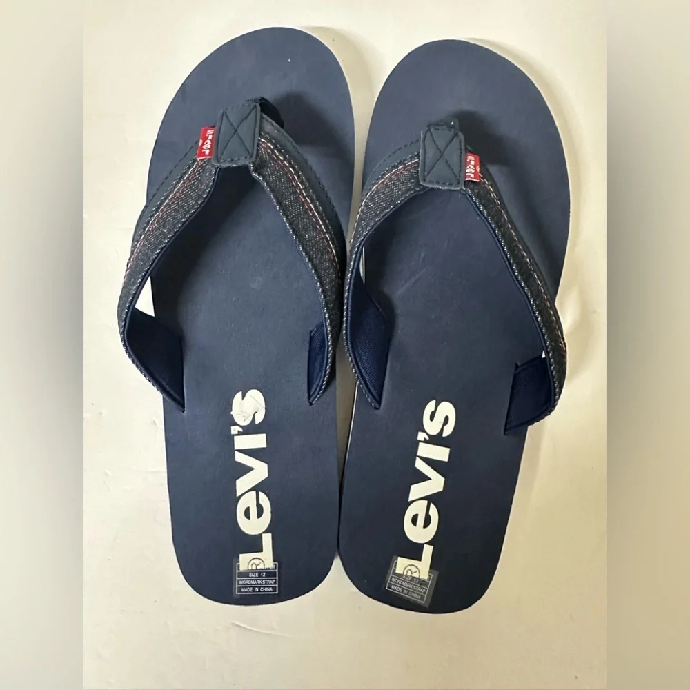 Levi's Dark Blue Flip Flops Size 12 Men’s